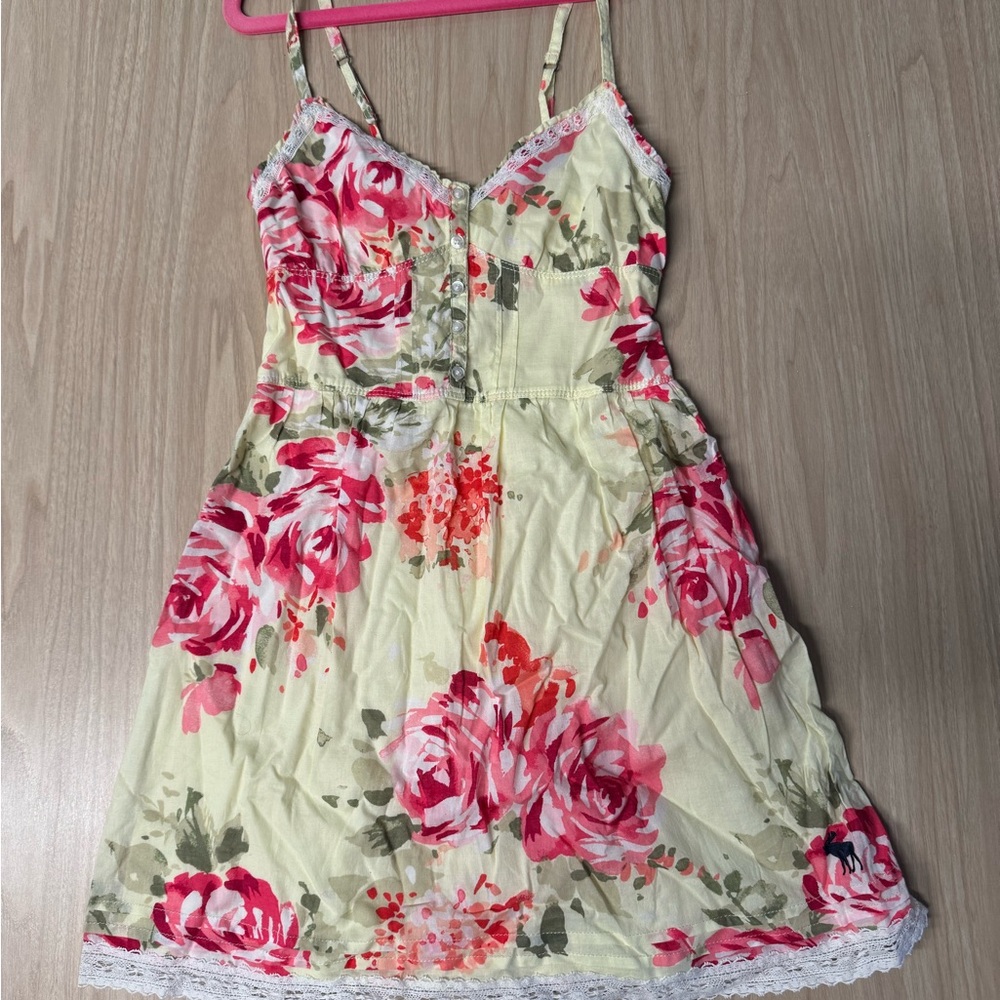 Abercrombie & Fitch Kids Floral Dress - Pink and Cream